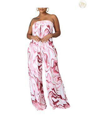 Sleeveless Wide Leg Jumpsuit Pleated Long Pants Romper
